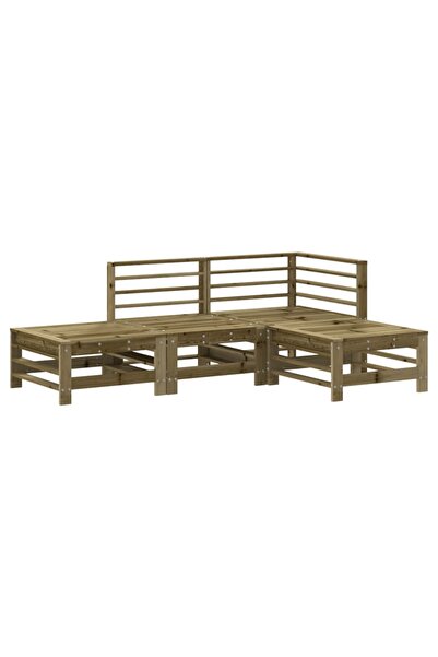 vidaxl Set mobilier relaxare de grădină, 4 piese, lemn de pin tratat
