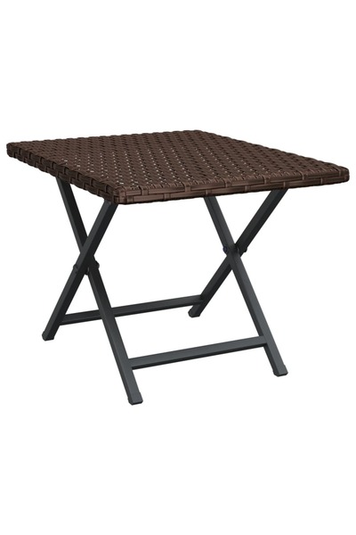 vidaxl Masă de bistro pliabilă, maro, 45x35x32 cm, poliratan