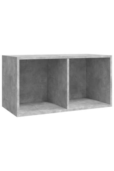 vidaxl Cutie de depozitare viniluri, gri, 71x34x36 cm, lemn compozit