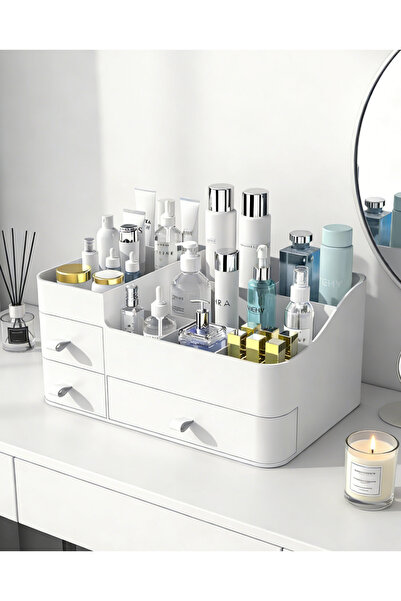 Yoawllty Makeup Organizer, Cosmetic Organizer Storage Box with Drawer, for Ba...