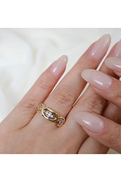 Asteria Jewelry خاتم ذهبي هندسي قابل للتعديل