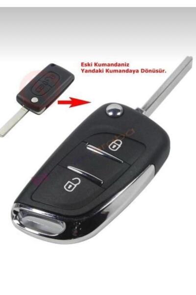 ÖZEN KEYS Peugeot Çevirici Kumanda Kabı 2 Buton ( Pil Yataklı Logolu) 1. Kali...