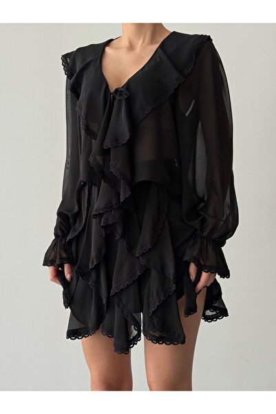 Quzu Women's Skirt Etk01832 Black