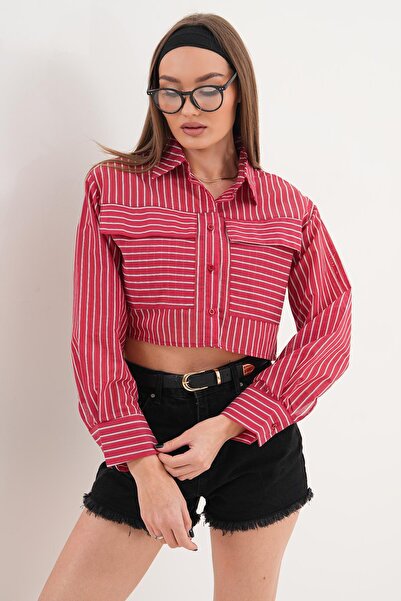 ŞİMAL Γυναικεία Σετ Πουκάμισα Με σχέδιο Ζευγών Με τσέπες Κοντά Πουκάμισα 2603...