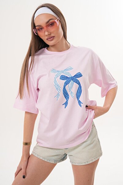 ŞİMAL Tricou de damă cu imprimeu detaliat guler rotund supradimensionat 260335 -