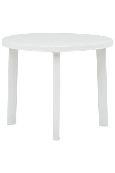 vidaxl Masă de grădină, alb, 89 cm, plastic