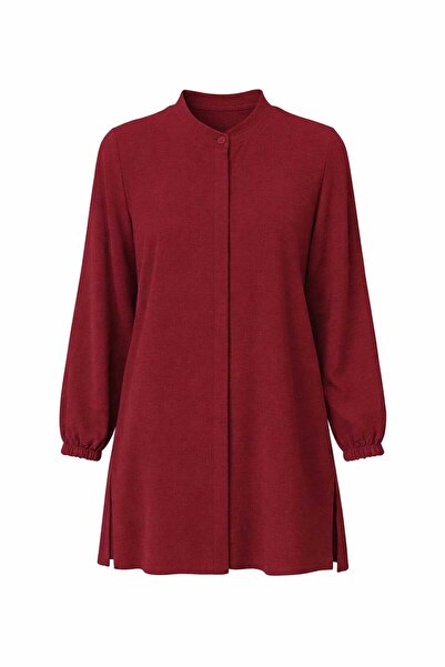 ECK MODA Tunica cămașă din țesătură Aerobin pentru femei, cu nasturi ascunși,...