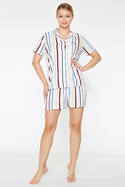 Pierre Cardin Women's Viscose Pajamas – Short Sleeve Blouse and Shorts with S...