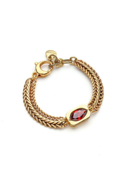 Mon Reve Terrin Zirkon Göz Charm Altın Kaplama Bilezik