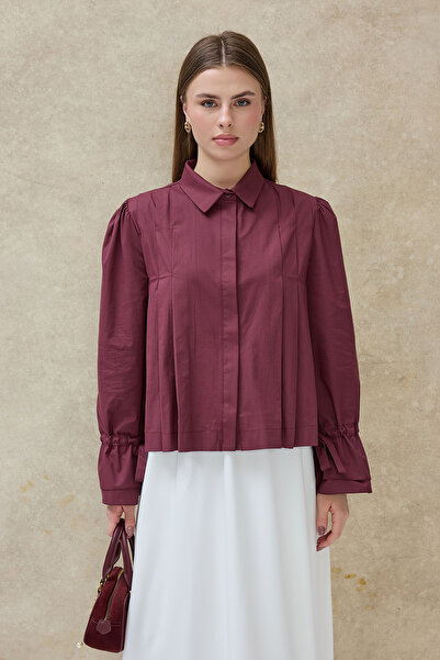 Birgül Bektaş Vişne Liza Sleeveless Lace-Up Shirt