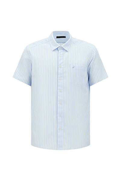 Abdullah Kiğılı Short Sleeve Regular Fit Striped Knitted Shirt