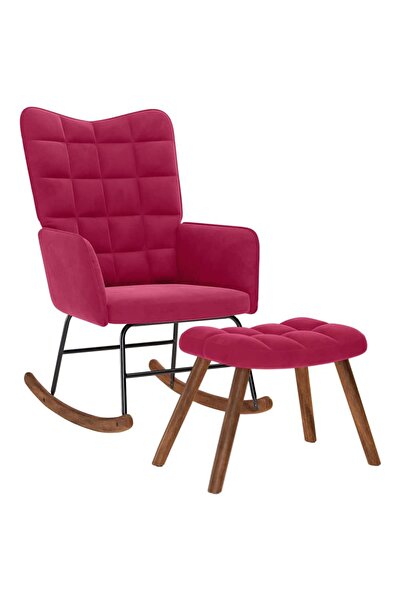 vidaxl Scaun balansoar cu scaun Wine Red Velvet