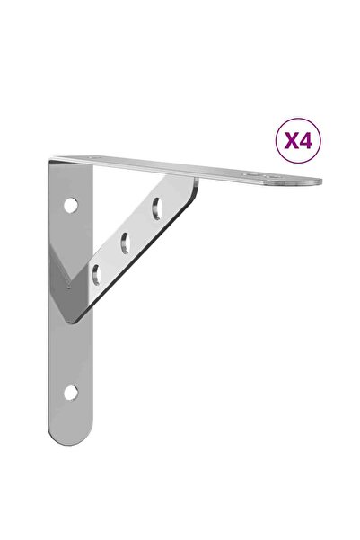 vidaxl Suporturi rafturi, 4 buc., 23,5x2,5x15,5 cm argintiu oțel inox.