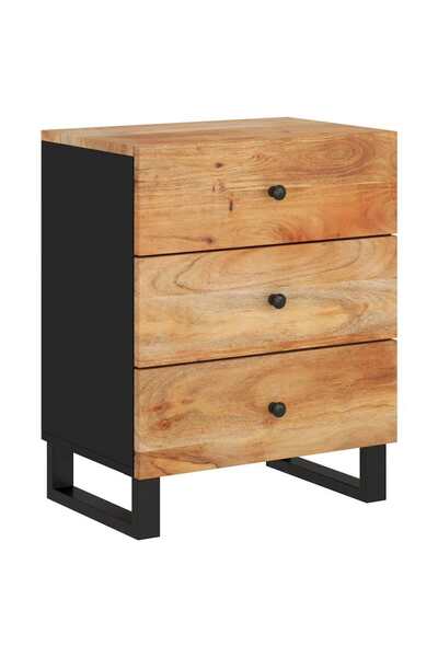 vidaxl Noptieră, 50x33x62 cm, lemn masiv acacia și lemn prelucrat