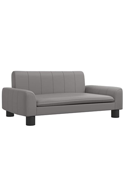 vidaxl Canapea pentru copii, gri, 70x45x30 cm, piele ecologică