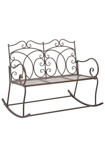 vidaxl Bancă de grădină, maro vintage, 104 cm, fier
