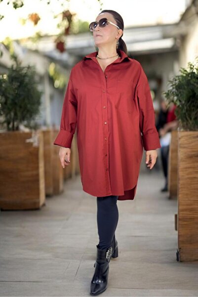 yagmurberen Cămașă tunică cu nasturi, cu tăietură asimetrică în față și în sp...