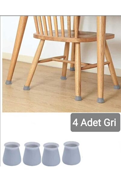 Dalian Home 4 Adet Gri Silikon Masa Sandalye Koruyucu Kaydırmaz Zemin Ayak Al...