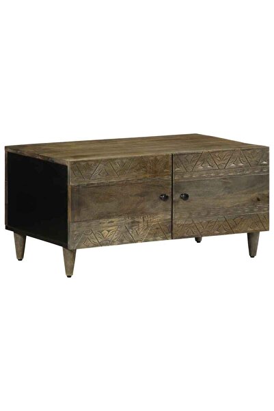vidaxl Light gray coffee table 80x50x40 cm solid mango wood