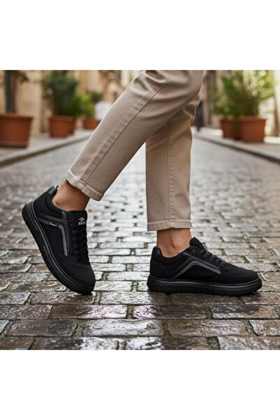 Dakır's shoes حذاء داكير الرياضي الأسود 2298 ذو النعل المريح خفيف كتان