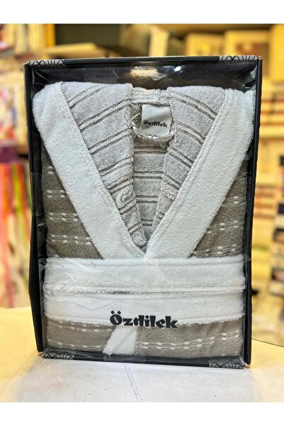 Özdilek Tek Bornoz Kapşonlu Şalyaka Knit Gri (S-M Beden)