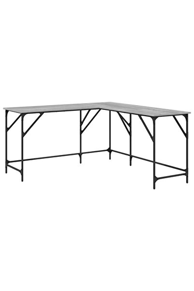 vidaxl Birou, gri sonoma, 149x149x75 cm, lemn prelucrat