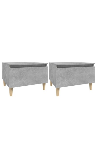 vidaxl Side tables, 2 pcs., concrete grey, 50x46x35 cm, composite wood