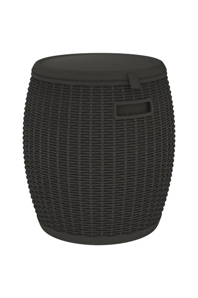 vidaxl 4-in-1 garden storage box, black, polypropylene