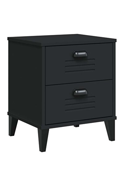 vidaxl "VIKEN" bedside table, black, engineered wood