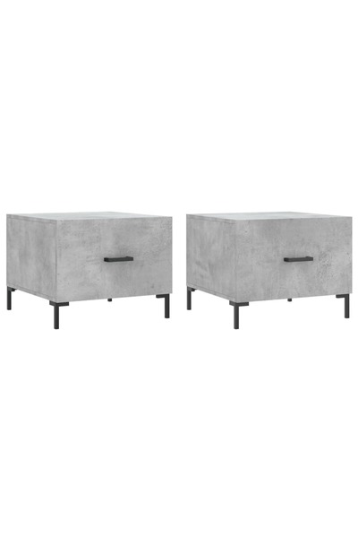 vidaxl Coffee tables, 2 pcs., concrete gray, 50x50x40 cm, composite wood