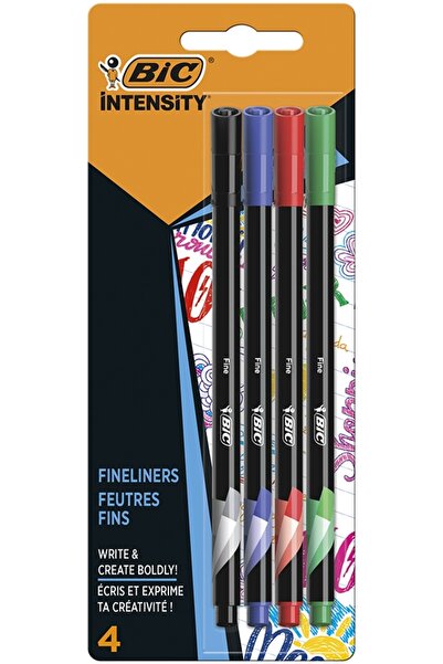 Bic Finelinere Intensity Fine, 0.4 mm, diverse culori, blister 4 buc/set