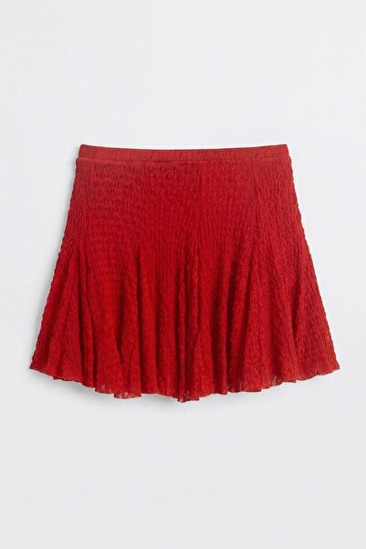 BSL Volanlı Dantel Mini Şort Etek