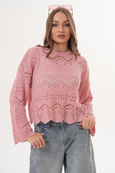 ŞİMAL Women's Zigzag Patterned Knitwear Knitted Sweater 260468 -