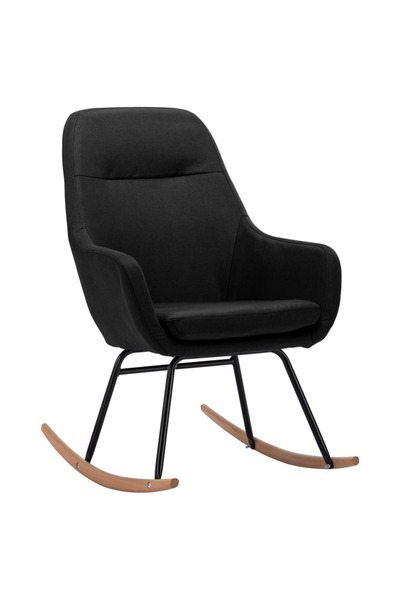 vidaxl Scaun balansoar, negru, material textil