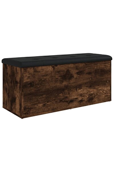 vidaxl Bancă de depozitare, stejar fumuriu, 102x42x45cm lemn prelucrat