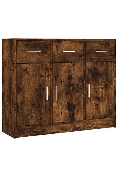 vidaxl Servantă, stejar afumat, 91x28x75 cm, lemn prelucrat