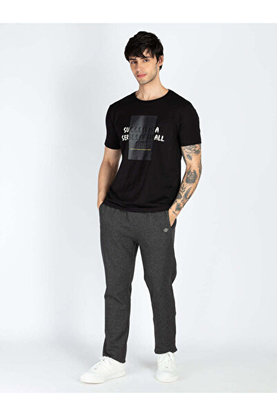 STATUS QUO Basic Regular Fit Anthra Melange Track Pant