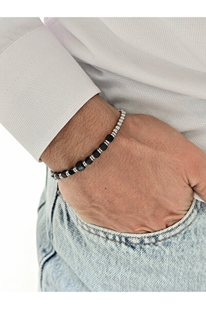 FERRO Black and Silver Steel Men's Bracelet Frj10170A-J 2 Year Warranty Gift ...