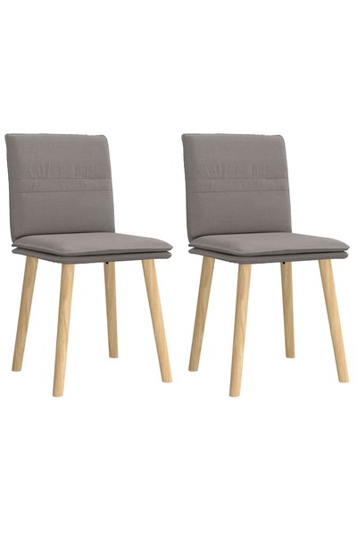 vidaxl Scaune de bucătărie, 2 buc., gri taupe, material textil