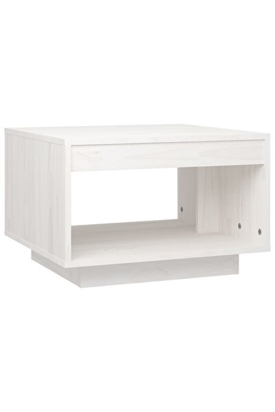 vidaxl Coffee table, white, 50x50x33.5 cm, solid pine wood