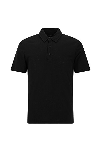 Abdullah Kiğılı Slim Fit Embroidered Cotton Lyocell Polo Collar T-Shirt