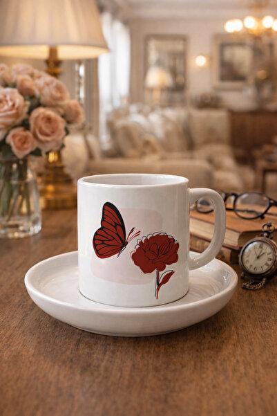 çokaş Kelebek Patterned Turkish Coffee Cup