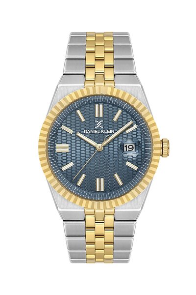 Daniel Klein Dial Navy Blue Strap Gold Silver Color 41 mm Men's Wristwatch