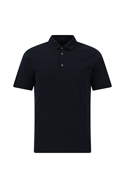 Abdullah Kiğılı Тениска с поло яка от памук и коприна, с редовна кройка