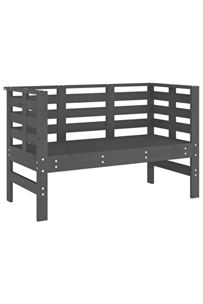 vidaxl Bancă de grădină, gri, 111,5x53x71 cm, lemn masiv de pin