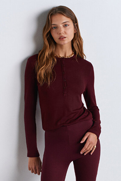 Dilvin 31544 DÜĞMELİ UZUN KOLLU TOP