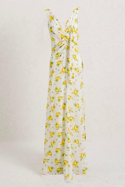 BSL Sırt Dekolteli Midi Elbise