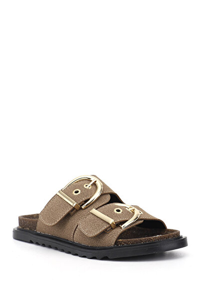 GÖNDERİ(R) Women's Mink Suede Pair Buckled Slipper