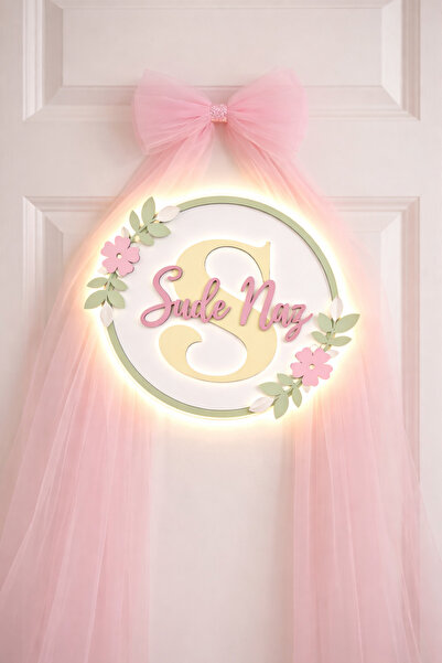 Runc Design Kişiye Özel Işıklı Bebek Kapı Süsü – Baş harf Tasarımlı | Hastane...