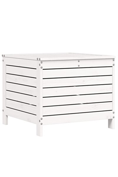 vidaxl Taburet de grădină, alb, 62x63,5x53,5 cm, lemn masiv pin